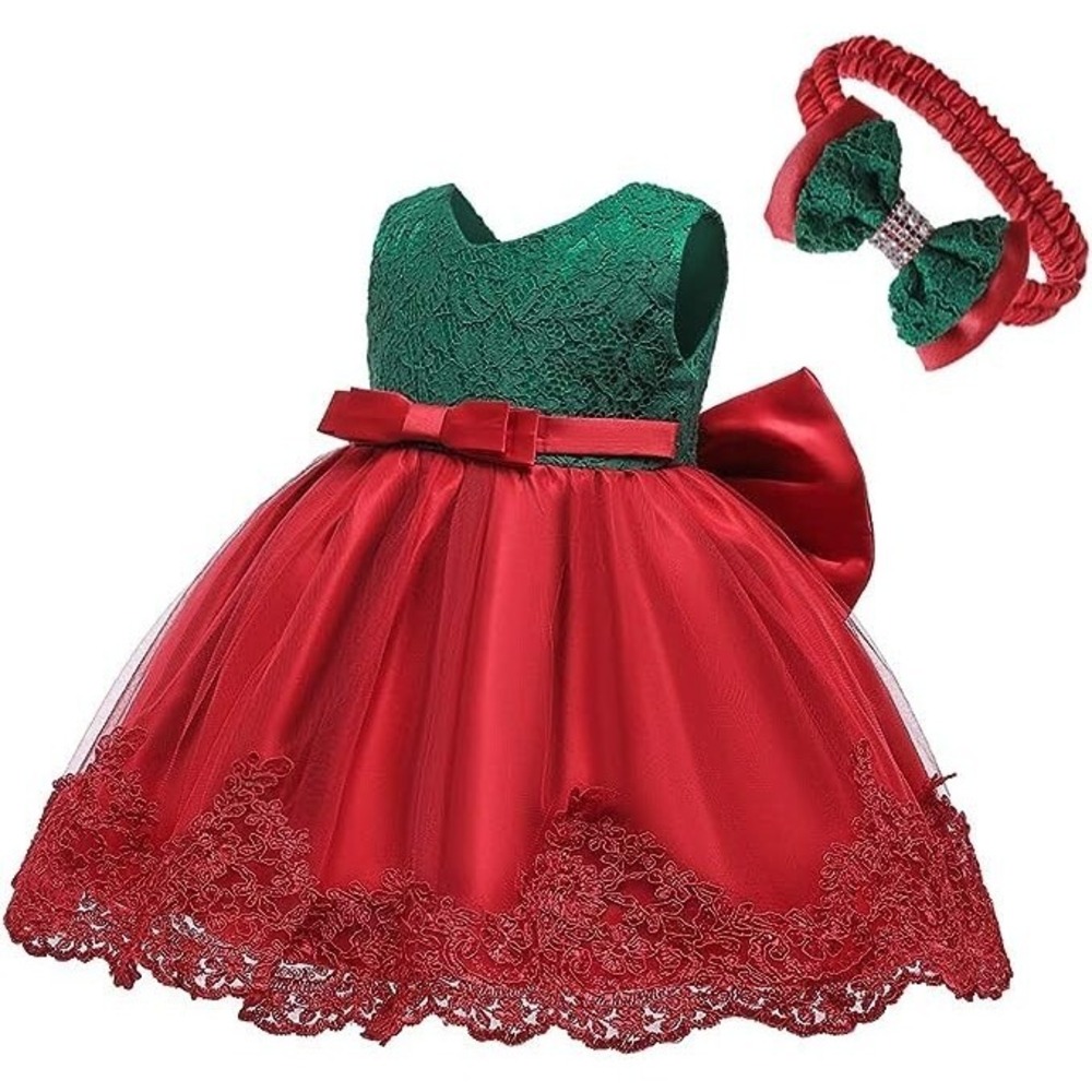 Toddler Baby Girls Embroidered Tutu Ball Gown Lace Dresses with Headband 3 Month